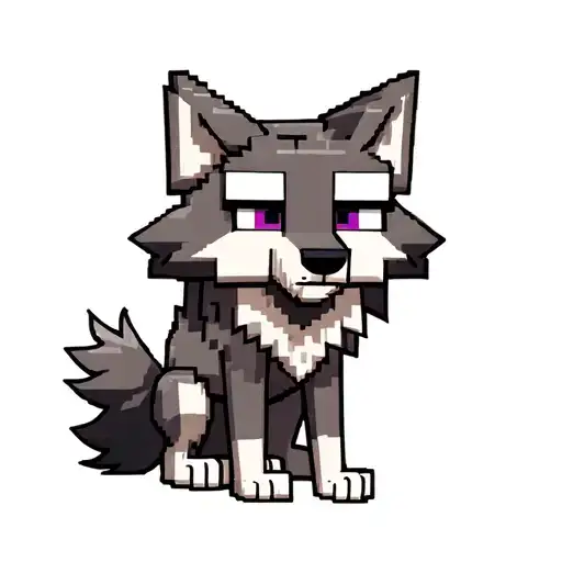 Girly Minecraft Wolf Sitting