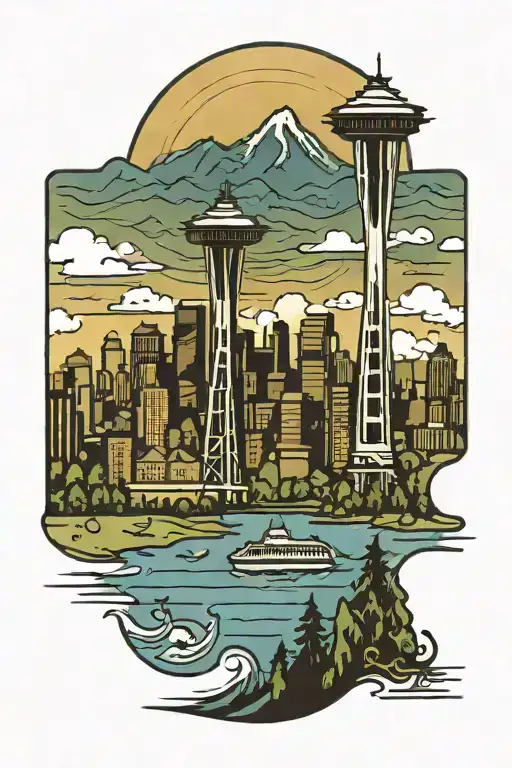 Seattle Skyline With Pnw Vibes