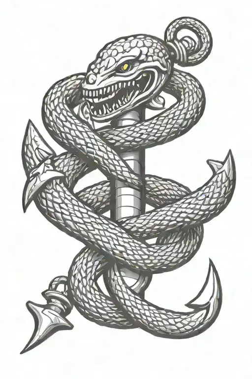 Anchor With The Gadsden Flag Snake Wrapped Around It