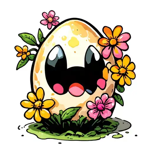 Yoshis Island Eggs With Flowers