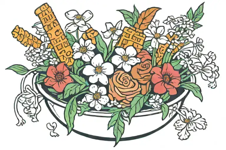 Cinnamon Toast Crunch Cereal In A Bowl With Flowers