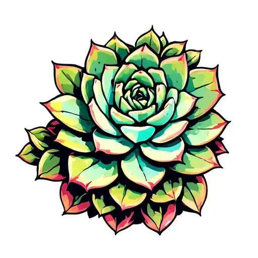 Colorful Succulent Plants Intertwined