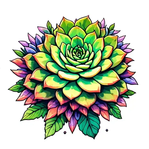 Colorful Succulents Intertwined