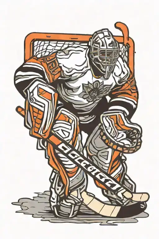 Ice Hockey Goalie Making A Save