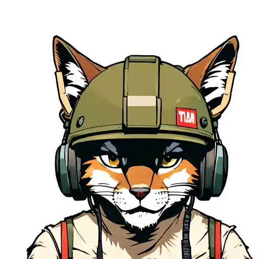 Linx With A Soldier Helment And Some Headphones