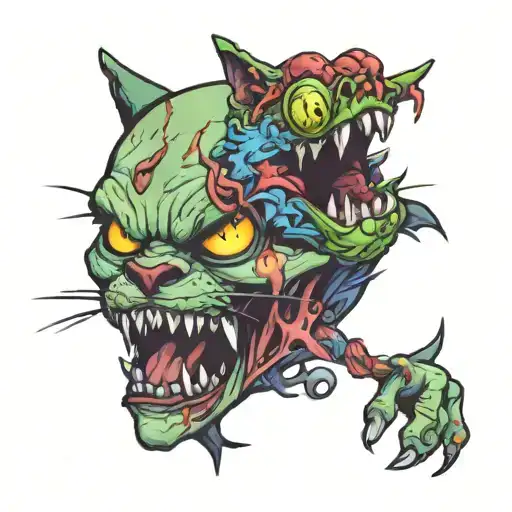 Zombie Eating Cat