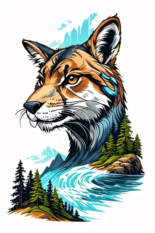 Animal And Mountain Landscape