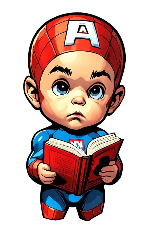 Baby Marvel Characters Being Read To By Stan Lee Upper Arm