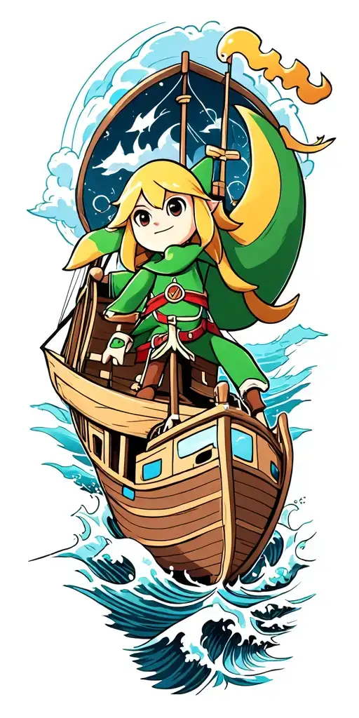 Zelda Wind Waker Boat And Waves
