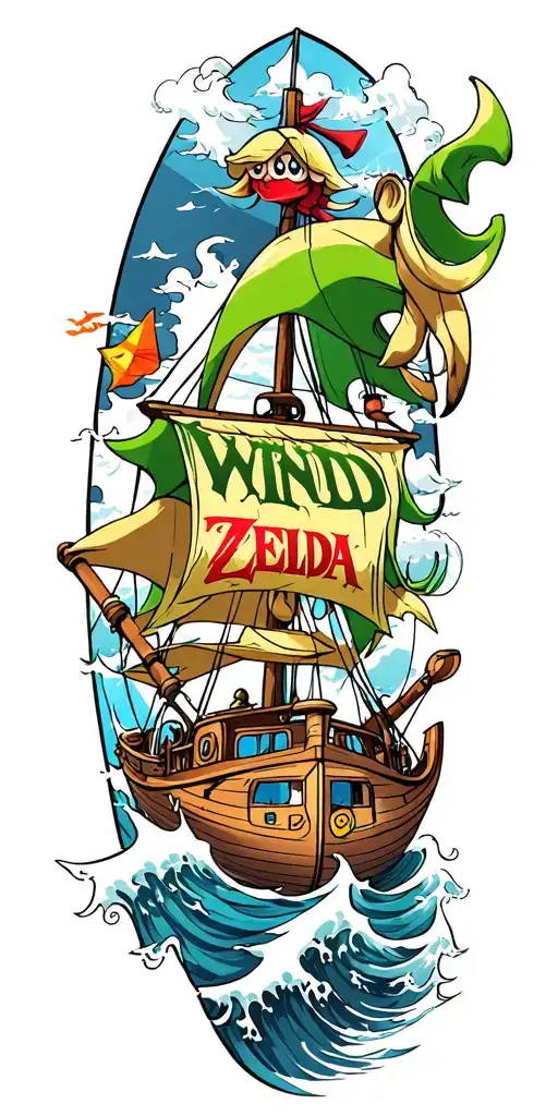 Zelda Wind Waker Boat And Waves