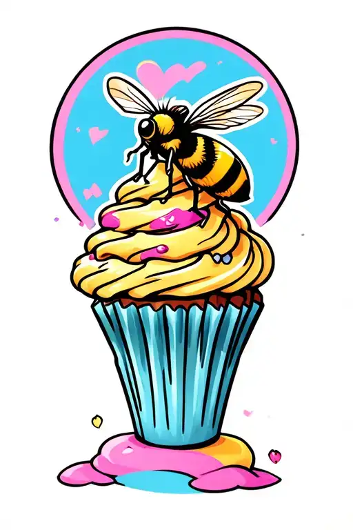 Cupcake With A Bee Perched
