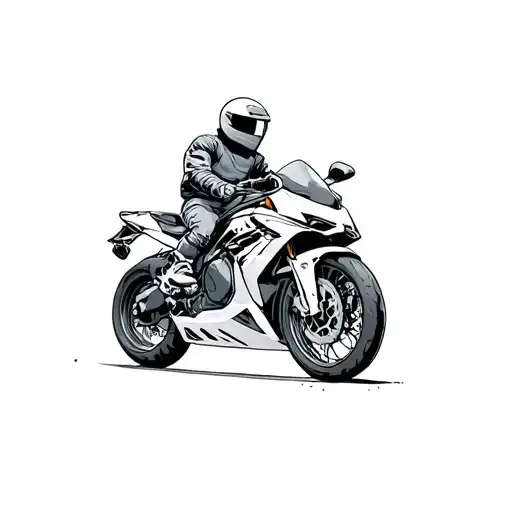 A Left Shoulder Tatoo Of A Sport Motorbike