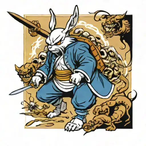 Usagi Yojimbo Making A Final Stand Against A Swarm Of Tyranids