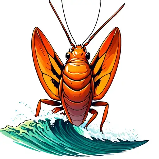 Cockroach Surfer Catching A Wave