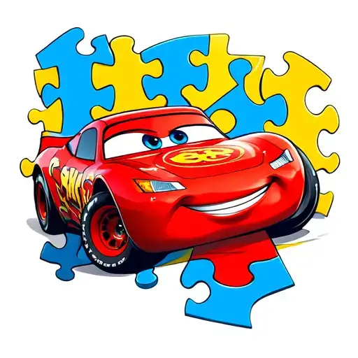 Lightning Mcqueen And Autism Puzzle Pieces