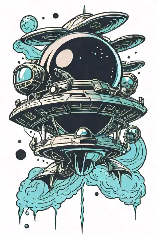 Alien Spaceship Flying