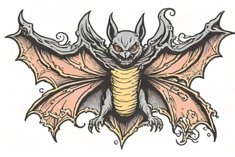 Bat With Spread Wings