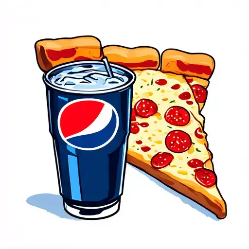 Slice Of Pizza And A Pepsi