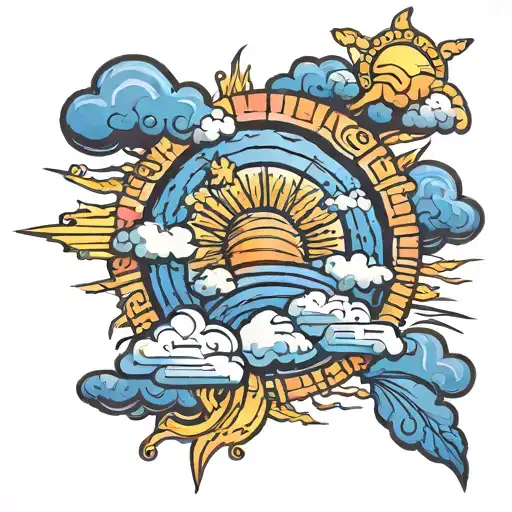 Sun Rainbow And Clouds