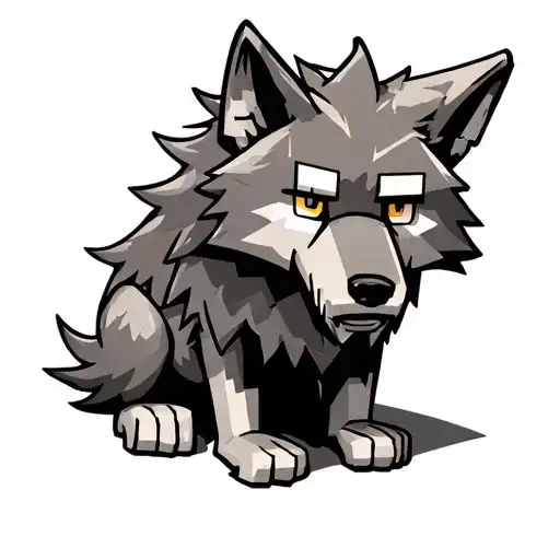 Minecraft Wolf Sitting