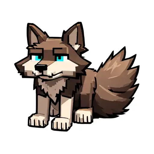 Cute Minecraft Wolf Sitting