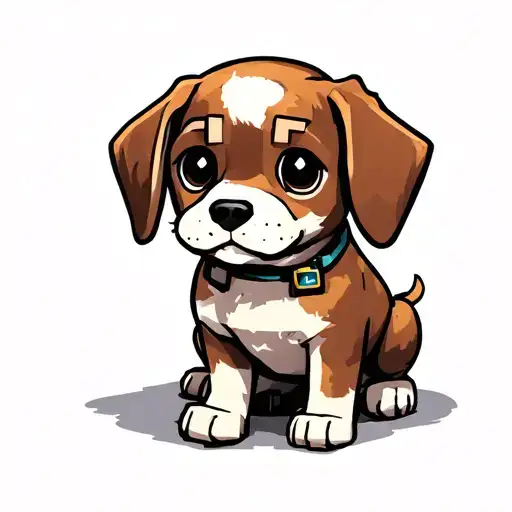 Cute Minecraft Puppy Sitting
