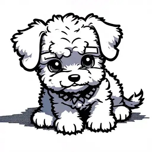 Cute Minecraft Puppy Poodle Sitting