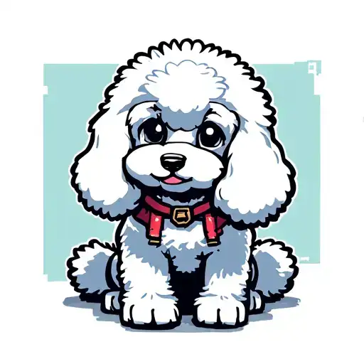 Cute Minecraft Poodle Sitting