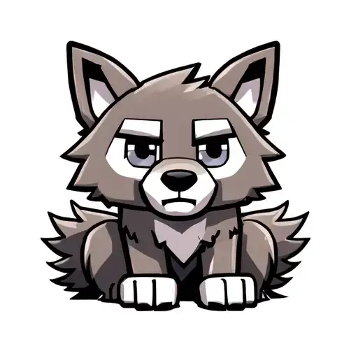 Cute Happy Minecraft Wolf Sitting