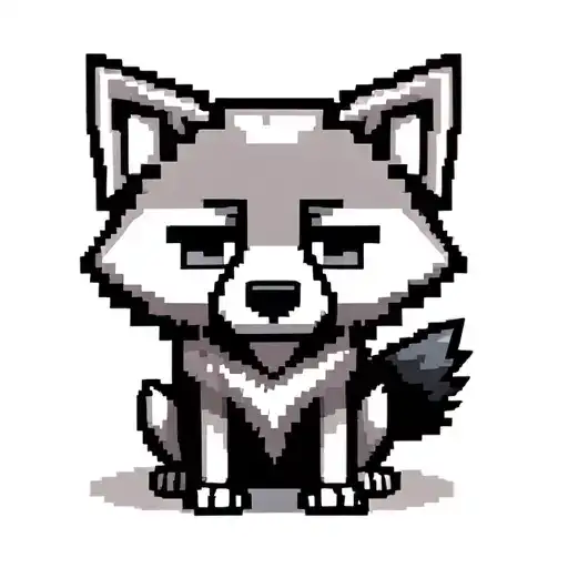 Cute Minecraft Wolf Sitting Stencil