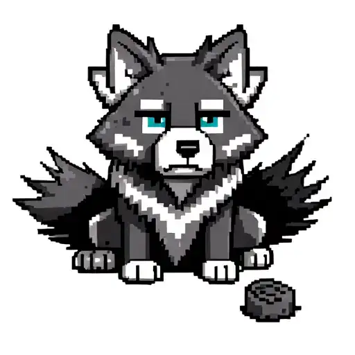 Cute Minecraft Wolf Sitting Black