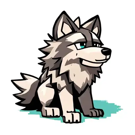 Cute Happy Minecraft Wolf Sitting
