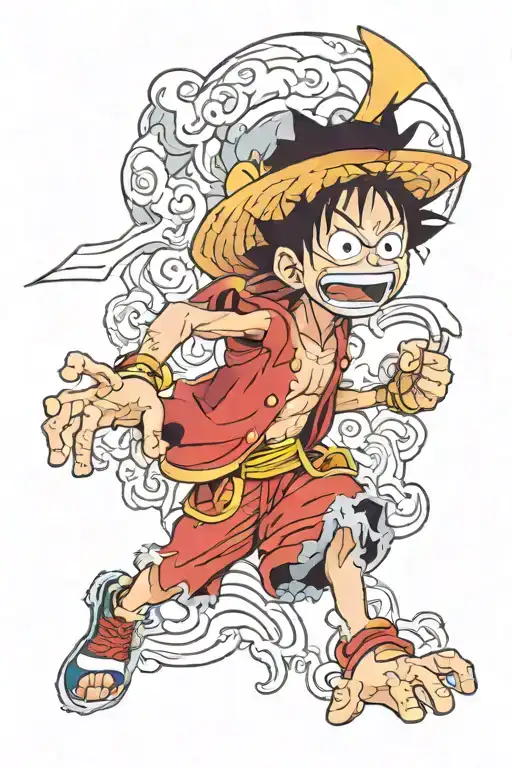Luffy Anime 4Th Gear Integrated Within The Handle