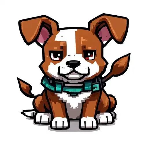 Cute Happy Minecraft Dog Sitting