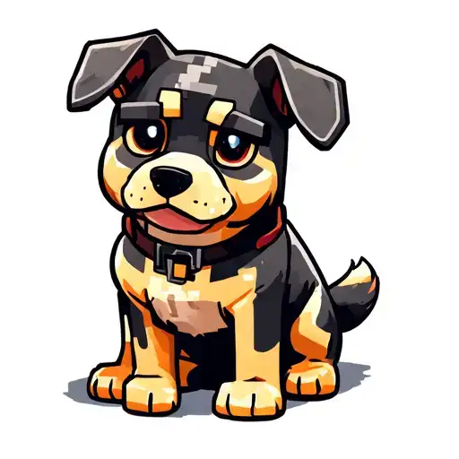 Cute Minecraft Dog Sitting