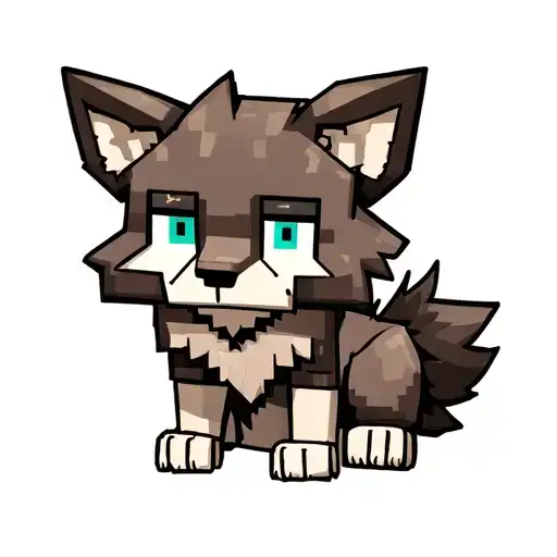 Cute Minecraft Wolf Sitting