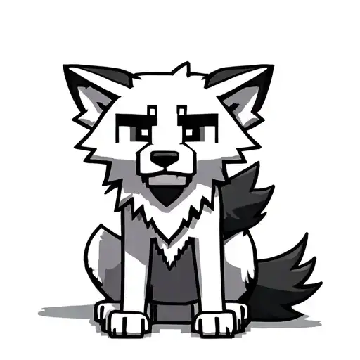 Cute Minecraft Wolf Sitting