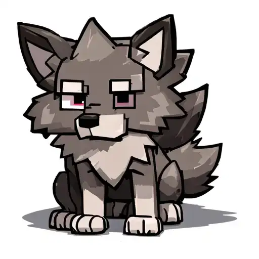 Cute Minecraft Wolf Sitting