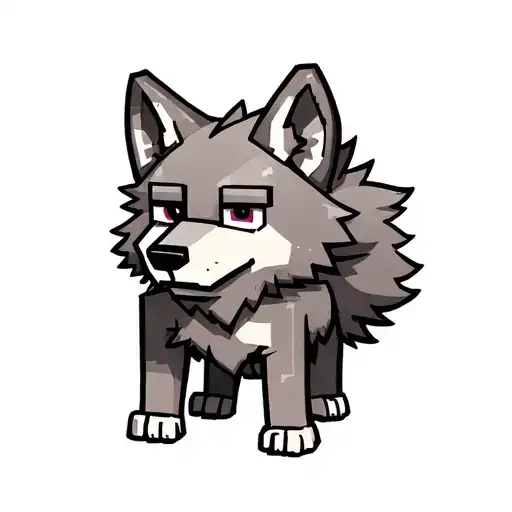 Cute Minecraft Wolf