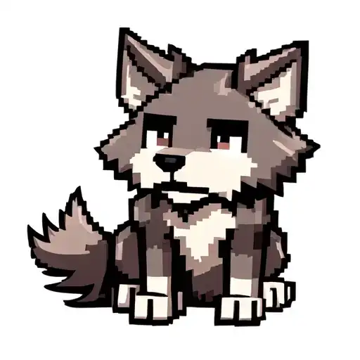 Cute Minecraft Wolf Sitting