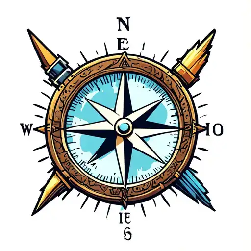 Compass Surrounded By Various