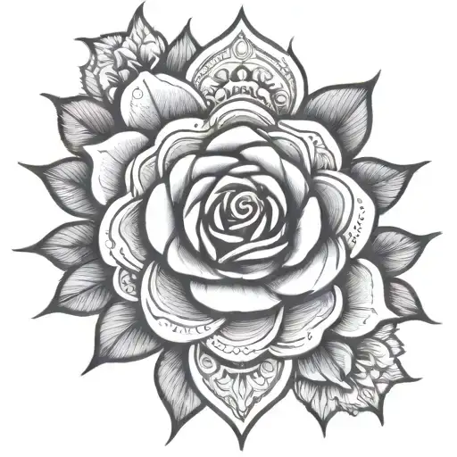 Rose Mandala Pointedly Detailed