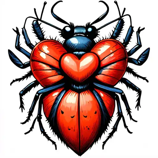 Cicket Insect Heart Infinity Symbol Intertwined