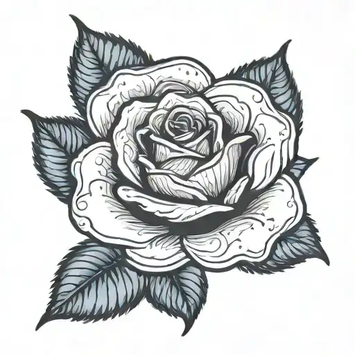 A Red And Blue Rose Wrapped Around The Words Analeigh