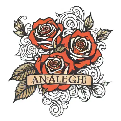 Red Roses With The Name Analeigh In Them