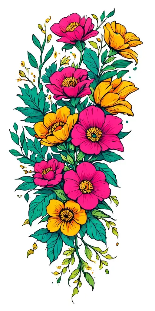 Floral Sleeve Inspired Design Featuring