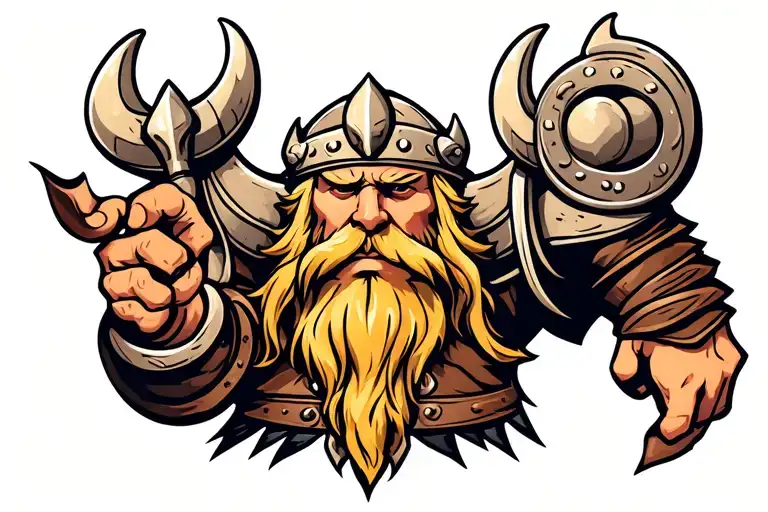 Viking Tattoo Design Combining Elements