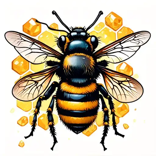 Honeycomb Bees And Crystals