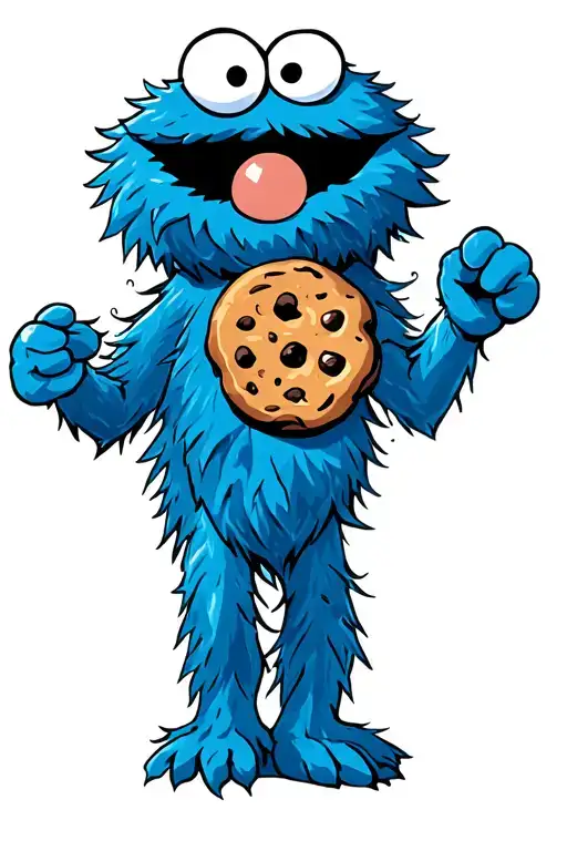 Cookie Monster With An Anchor Intertwined