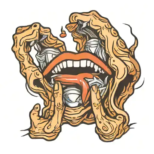 Man's Mouth Opened By Hands To Symbolize How We Grow